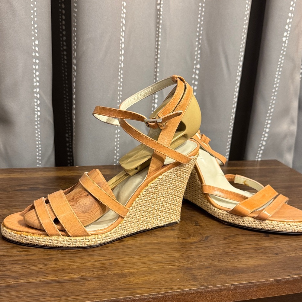 Calvin Klein Brown Strappy Wedges